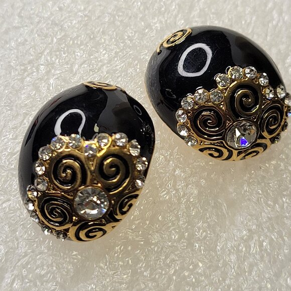 Black and Gold Earrings - Picture 1 of 6